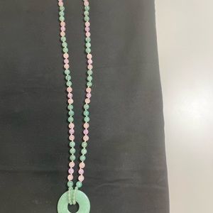 Vintage three colored jade necklace